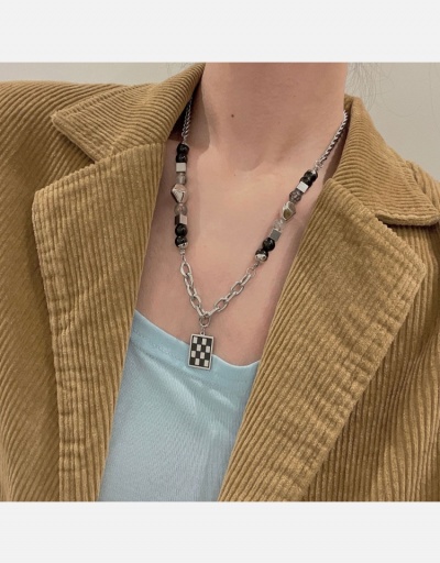  Hip-Hop Style Checkerboard Necklace #800558 $8.45 USD, Wholesale Fashion Necklaces