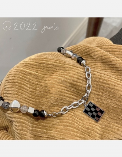 Replica  Hip-Hop Style Checkerboard Necklace #800558 $8.45 USD for Wholesale