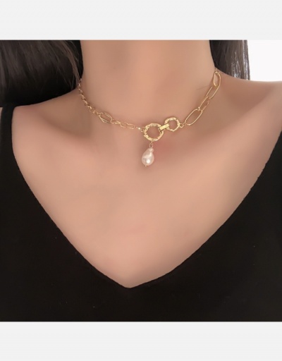  Faux Pearl Hollow Out  Design Patchwork Necklace #800561 $4.58 USD, Wholesale Fashion Necklaces