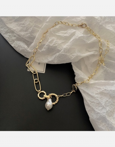 Replica  Faux Pearl Hollow Out  Design Patchwork Necklace #800561 $4.58 USD for Wholesale