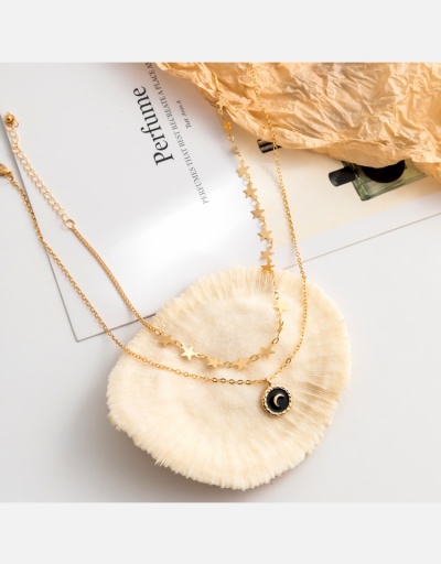 Replica Casual Star  Round Crescent Pendant Necklace #800562 $6.10 USD for Wholesale