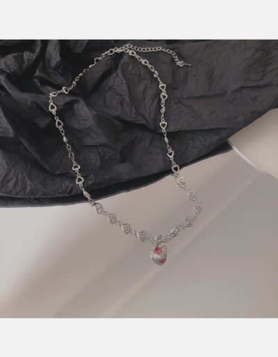 Replica  Heart Chain Hollow Out Design Pendant Necklace #800568 $6.58 USD for Wholesale