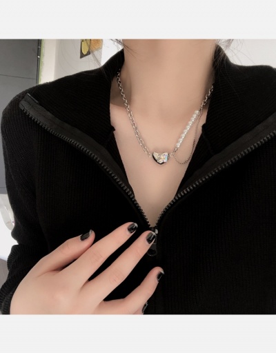  Heart Chain Faux Pearl Personality Cool Necklace #800569 $6.38 USD, Wholesale Fashion Necklaces