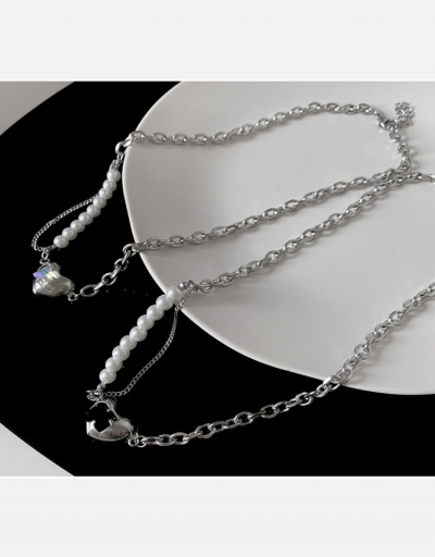 Replica  Heart Chain Faux Pearl Personality Cool Necklace #800569 $6.38 USD for Wholesale