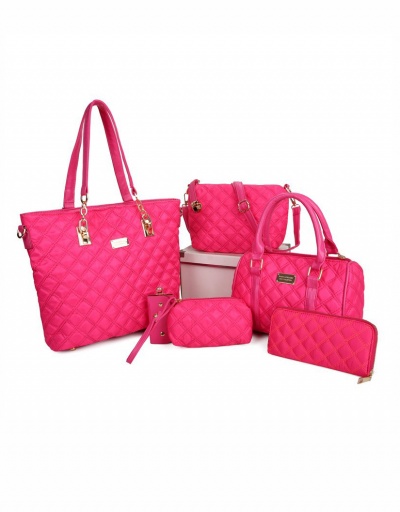 Fashion Oxford Fabric Rhombus Plaid 6 Piece Bags  #800574 $35.10 USD, Wholesale Fashion Tote Bag