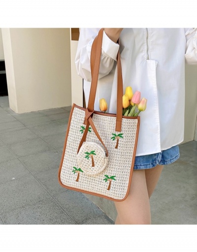  Weave Coconut Embroidery Tote Bag #800590 $12.29 USD, Wholesale Fashion Tote Bag