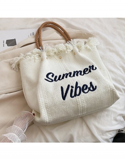  Letter Embroidery Raged Hem Tote Bag #800591 $17.88 USD, Wholesale Fashion Tote Bag