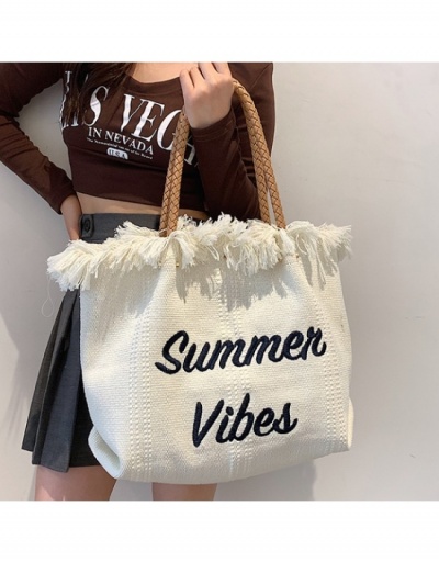 Replica  Letter Embroidery Raged Hem Tote Bag #800591 $17.88 USD for Wholesale