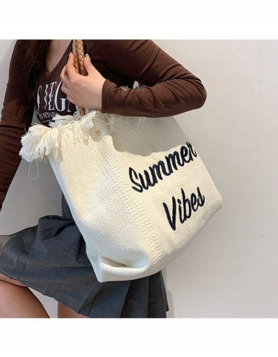 Replica  Letter Embroidery Raged Hem Tote Bag #800591 $17.88 USD for Wholesale