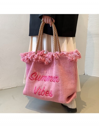 Replica  Letter Embroidery Raged Hem Tote Bag #800591 $17.88 USD for Wholesale