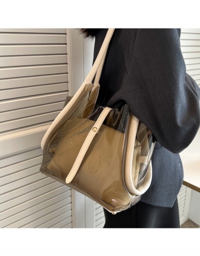  Versatile Contrast Color PVC Transparent Tote Bags #800609 $22.43 USD, Wholesale Fashion Tote Bag