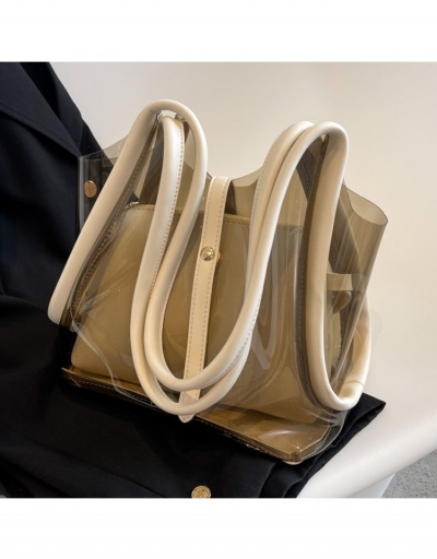 Replica  Versatile Contrast Color PVC Transparent Tote Bags #800609 $22.43 USD for Wholesale