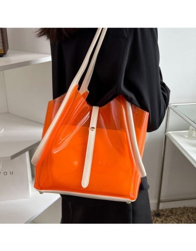 Replica  Versatile Contrast Color PVC Transparent Tote Bags #800609 $22.43 USD for Wholesale