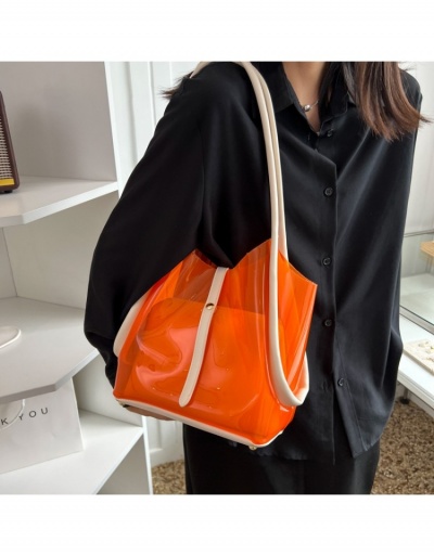 Replica  Versatile Contrast Color PVC Transparent Tote Bags #800609 $22.43 USD for Wholesale