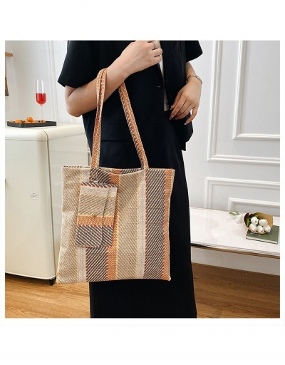 Replica Korean Fashion Striped Color Block  Casual Tote Bag #800619 $9.75 USD for Wholesale