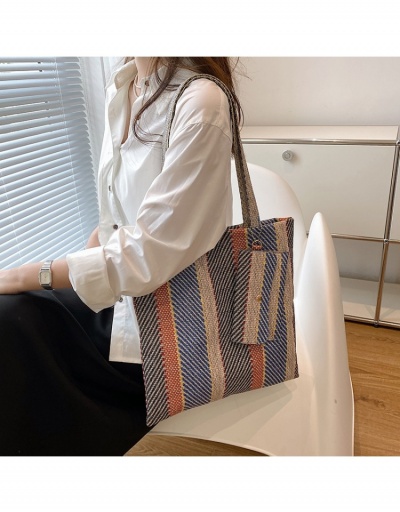 Replica Korean Fashion Striped Color Block  Casual Tote Bag #800619 $9.75 USD for Wholesale