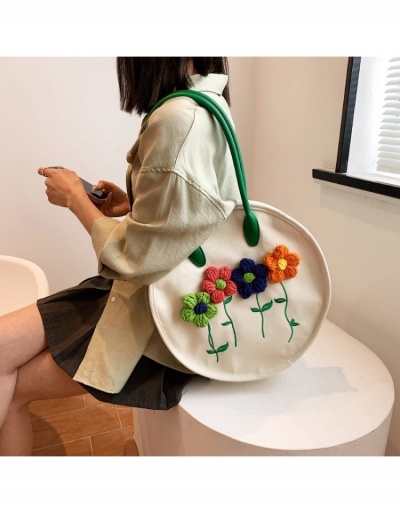  Versatile Lovely Flowers Canvas Round Tote Bag #800659 $24.25 USD, Wholesale Fashion Tote Bag