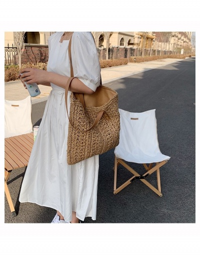 Replica Versatile Solid Straw  Shopping Vacation Tote Bags #800663 $26.71 USD for Wholesale