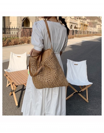 Replica Versatile Solid Straw  Shopping Vacation Tote Bags #800663 $26.71 USD for Wholesale