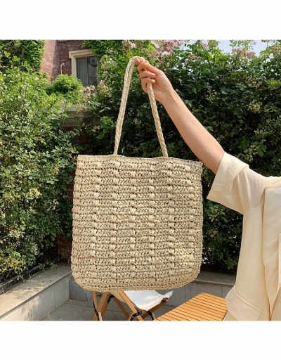 Replica Vacation Solid Straw Tote Bags For Travel #800664 $23.85 USD for Wholesale