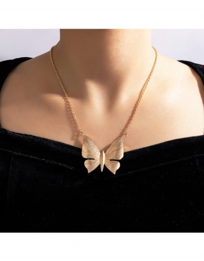 Women Simple Butterfly Golden Necklaces #800675 $4.40 USD, Wholesale Fashion Necklaces