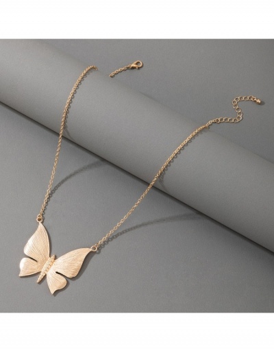 Replica Women Simple Butterfly Golden Necklaces #800675 $4.40 USD for Wholesale