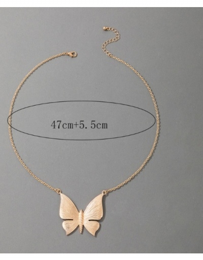 Replica Women Simple Butterfly Golden Necklaces #800675 $4.40 USD for Wholesale