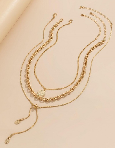 Replica Fashionable Solid Coin Multiple Layer Necklaces #800676 $8.40 USD for Wholesale