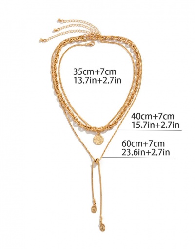 Replica Fashionable Solid Coin Multiple Layer Necklaces #800676 $8.40 USD for Wholesale