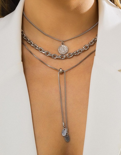 Replica Fashionable Solid Coin Multiple Layer Necklaces #800676 $8.40 USD for Wholesale