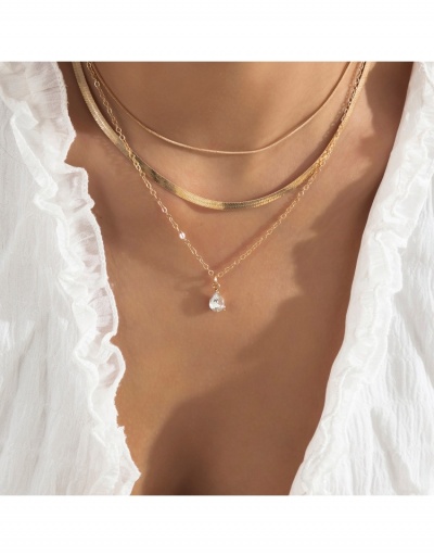 Replica  Simple Rhinestone Water Drop Necklace #800677 $7.83 USD for Wholesale