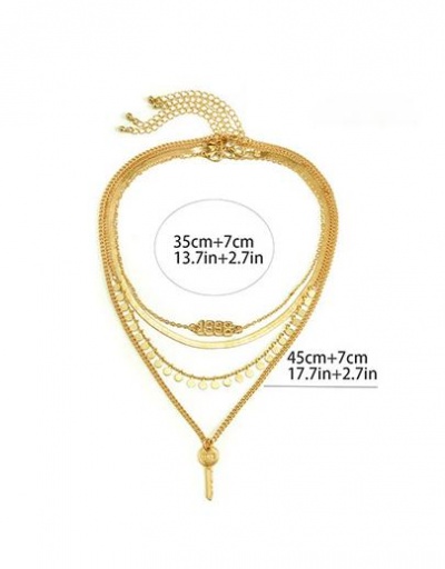 Replica Dressy Number Lock Round Three-Piece Necklace #800684 $8.10 USD for Wholesale