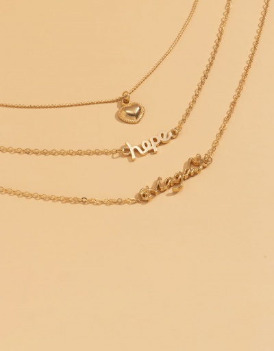 Replica Ladies Hip Hop Layered Solid Letter Necklace Sets #800685 $7.21 USD for Wholesale