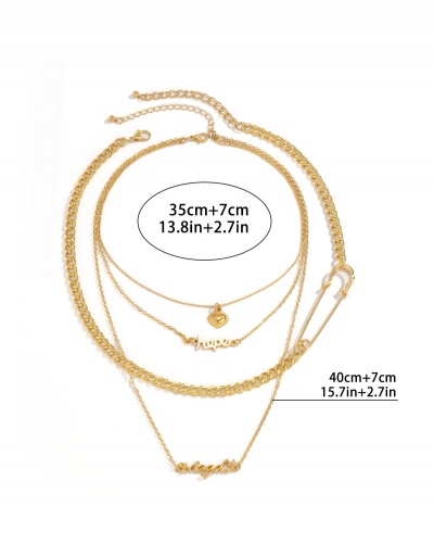 Replica Ladies Hip Hop Layered Solid Letter Necklace Sets #800685 $7.21 USD for Wholesale