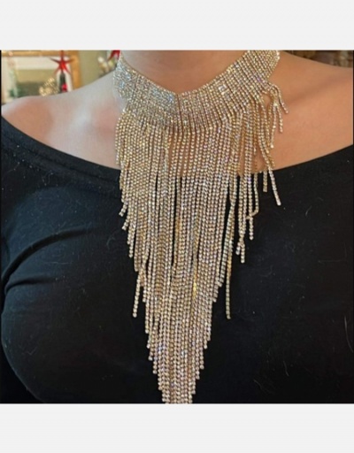 Replica  Rhinestone Tassels Design Party  Versatile Necklace #800687 $15.15 USD for Wholesale