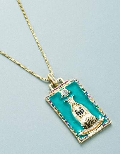 Replica Retro Tarot Design Zircon Designer Necklace #800688 $14.92 USD for Wholesale