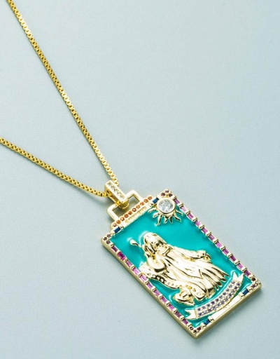 Replica Retro Tarot Design Zircon Designer Necklace #800688 $14.92 USD for Wholesale