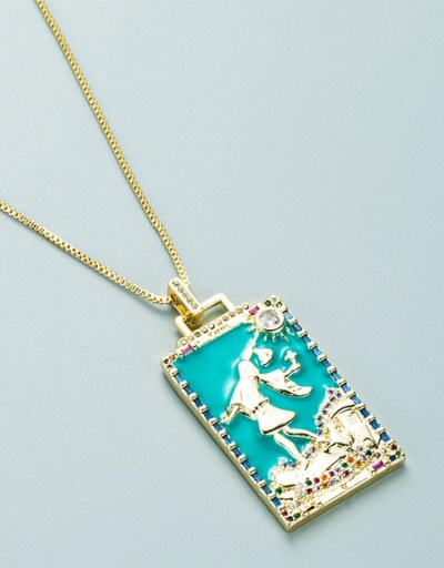 Replica Retro Tarot Design Zircon Designer Necklace #800688 $14.92 USD for Wholesale