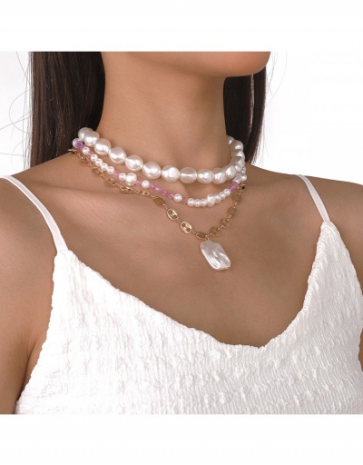 Replica  Bohemian Ethnic Style Faux Pearl Necklace #800690 $11.23 USD for Wholesale