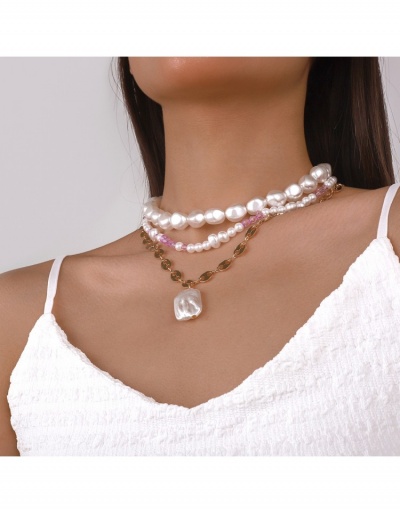 Replica  Bohemian Ethnic Style Faux Pearl Necklace #800690 $11.23 USD for Wholesale