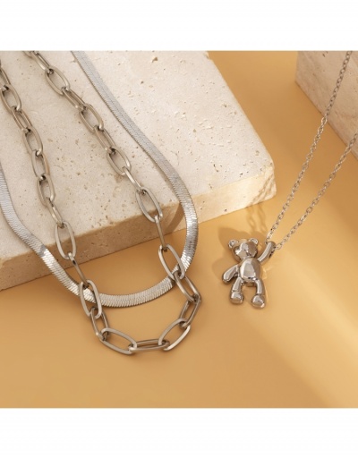 Replica Cute Bear Pendant Hip Hop Necklace  Sets #800694 $6.94 USD for Wholesale