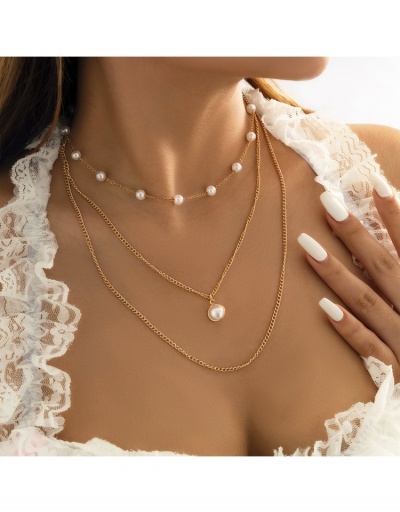 Replica  Faux Pearl Chain Pendant Necklace Sets For Women #800696 $6.83 USD for Wholesale