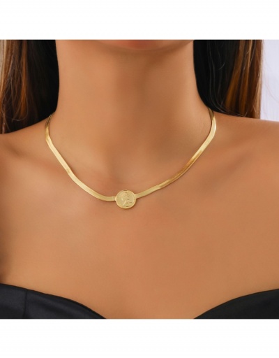 Replica Copper  Coin Solid Necklace For Women #800697 $6.10 USD for Wholesale