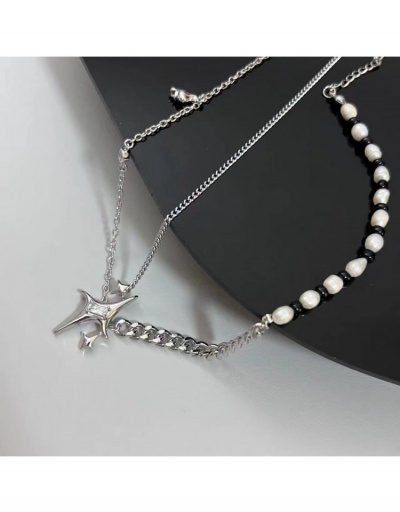 Replica Stylish Asymmetry Four-pointed Star Ladies Necklace #800704 $17.25 USD for Wholesale