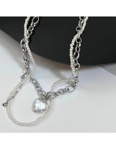 Replica  Chain Faux Pearl Designer Heart Ladies Necklace #800707 $9.35 USD for Wholesale