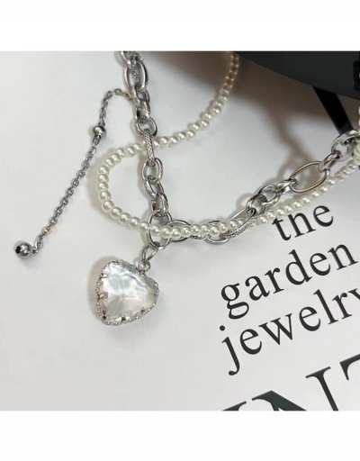 Replica  Chain Faux Pearl Designer Heart Ladies Necklace #800707 $9.35 USD for Wholesale