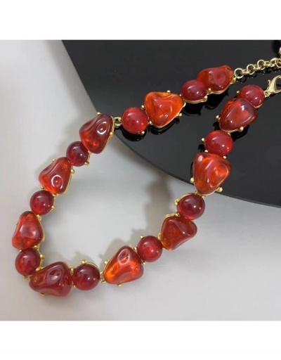 Replica  Vintage Holiday Red Stone Necklaces #800709 $11.49 USD for Wholesale