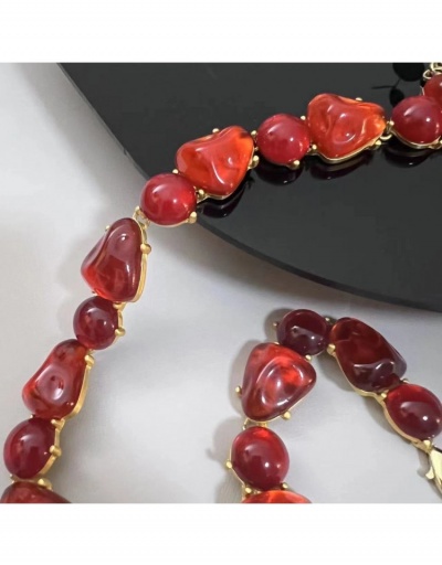 Replica  Vintage Holiday Red Stone Necklaces #800709 $11.49 USD for Wholesale