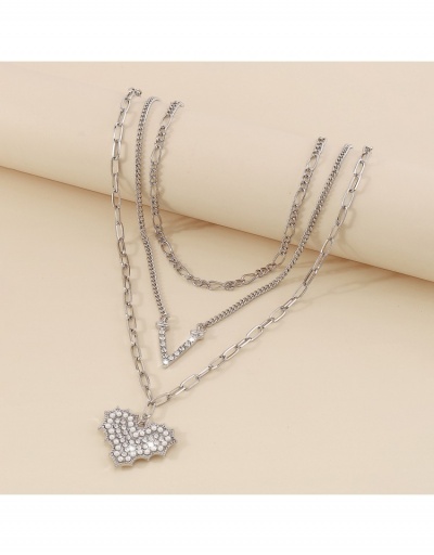 Replica Ladies Street Rhinestone Heart Pendant Layered Necklace  #800713 $8.03 USD for Wholesale