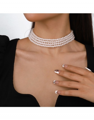 Retro Style Ladies Layered Faux Pearl  Necklace #800715 $9.10 USD, Wholesale Fashion Necklaces